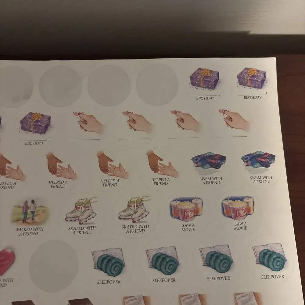 American Girl Calendar Stickers From 1998 Year Calendar